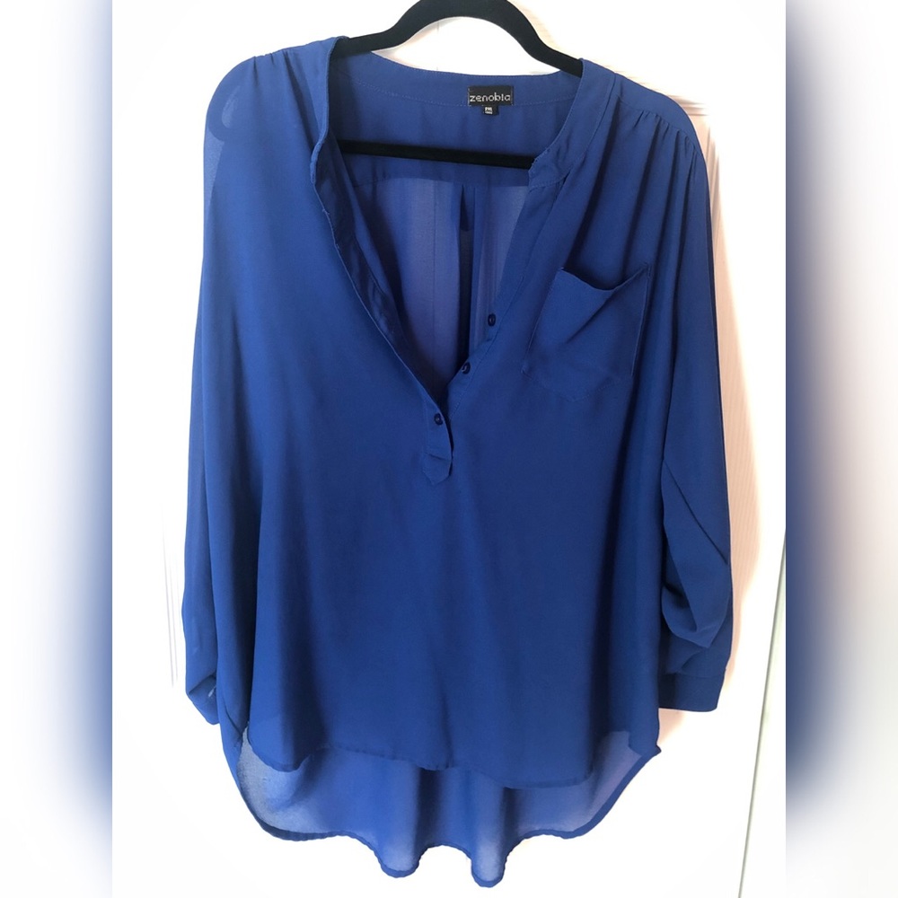 Zenobia Plus Size High-low Blouse